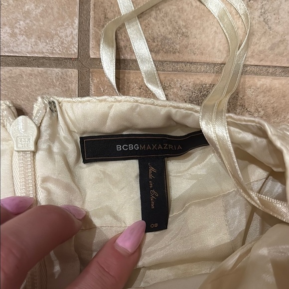 BCBGMaxAzria Cream Halter Wrap Dress - Picture 2 of 4
